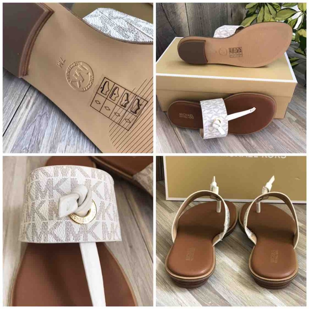 Michael Kors Cindy Sandal Mini Logo PVC Vanilla - Picture 7 of 7